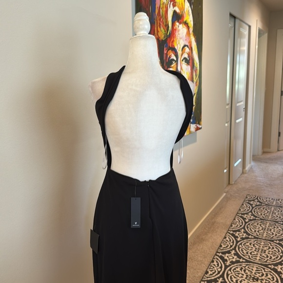 Beyond Classy Black Satin Halter Midi Dress - Picture 13 of 16
